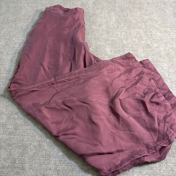 Athleta Pants Women Lg Calm Cool Pant Wide Leg Elastic Waist Mauve Silky Lounge‎ - Picture 3 of 7